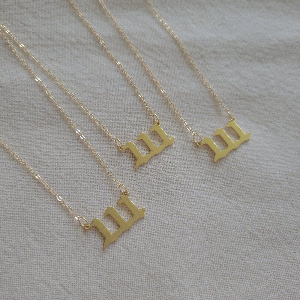 Gold Filled Angel Number 111 Necklace